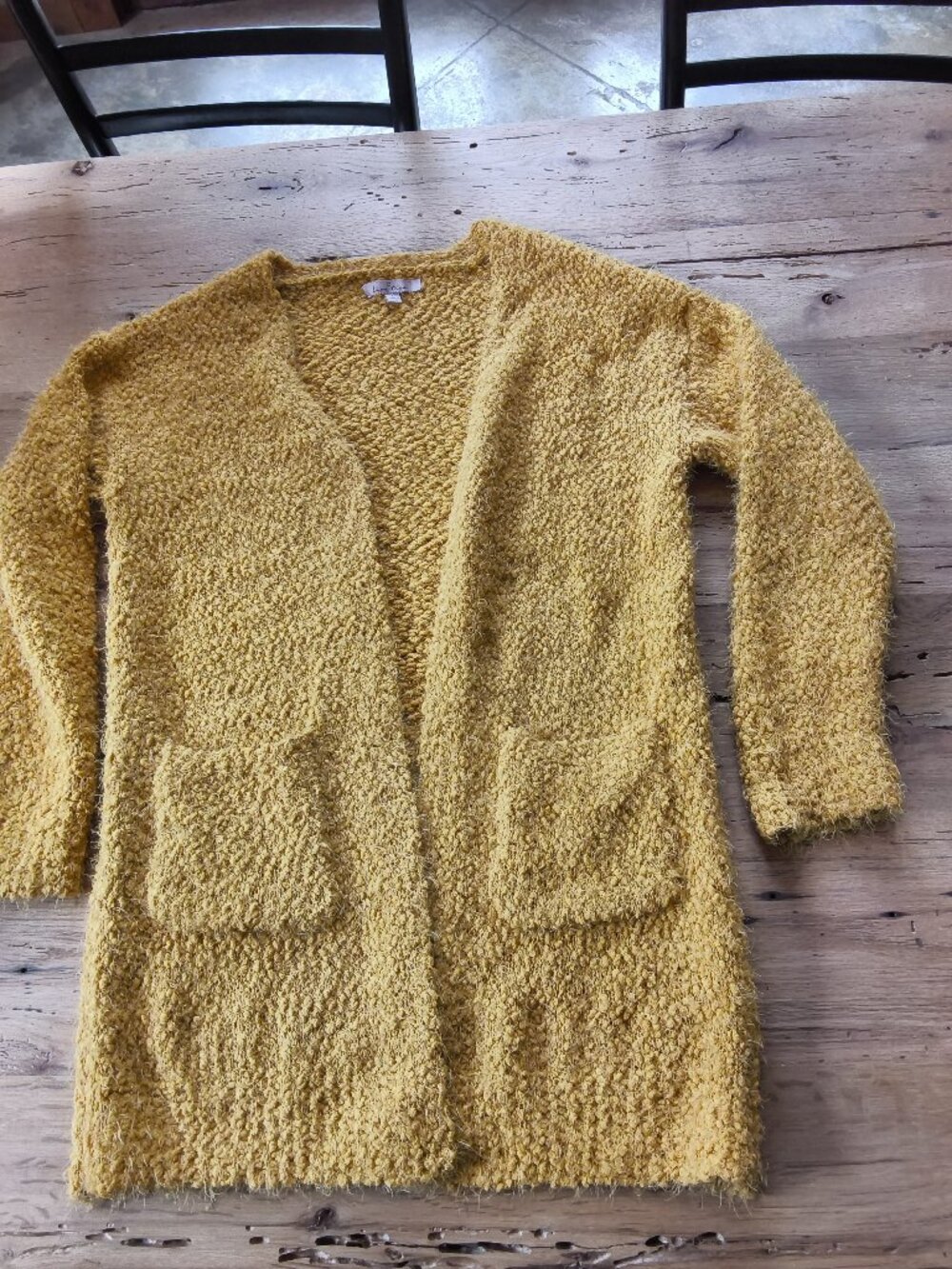 LOVE tree  brand L size mustard yellow cardigan longer